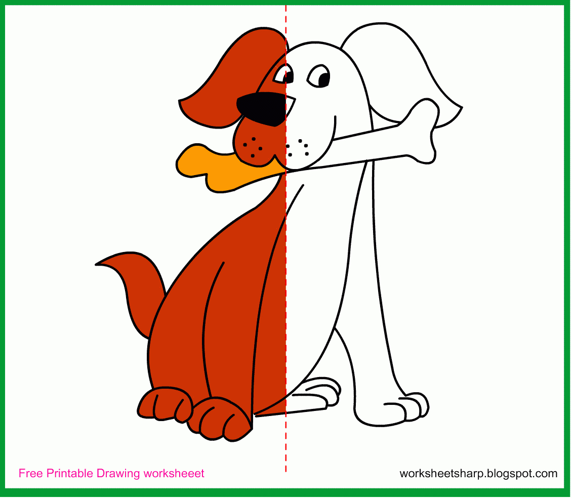 Free Drawing Worksheets Printable: Dog Drawing Worksheets - Free | Free Printable Drawing Worksheets