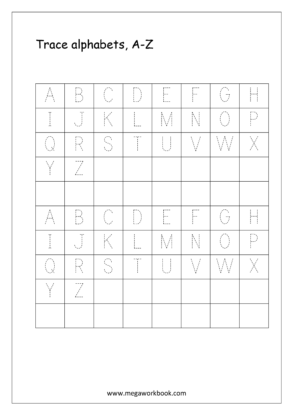 Free English Worksheets - Alphabet Tracing (Capital Letters | Free Printable Alphabet Tracing Worksheets