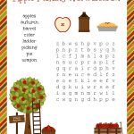Free Fall Festive Apple Picking Word Search Printable Worksheet | Fall Word Search Printable Worksheets