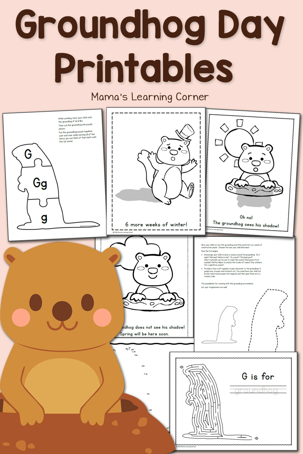 Free Groundhog Day Printables! - Mamas Learning Corner | Free Printable Worksheets For Groundhog Day