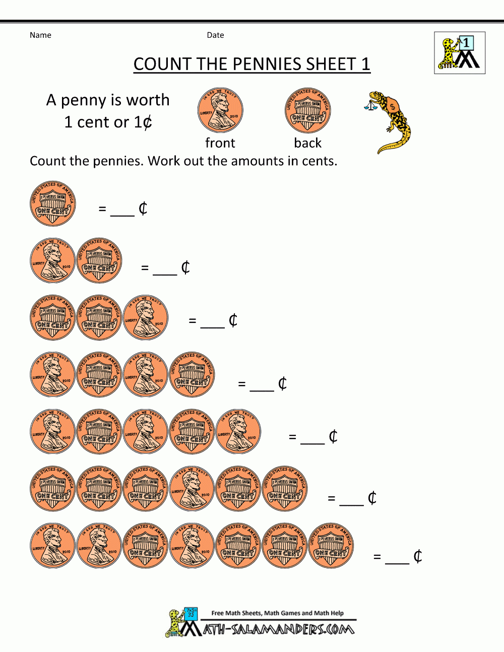 A Really Simple Yet Effective Worksheet To Help Teach You re 1St Easy Money Worksheets 