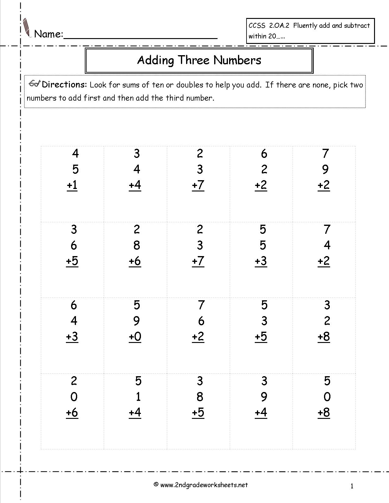 Free Math Worksheets And Printouts | Printable Second Grade Math Worksheets