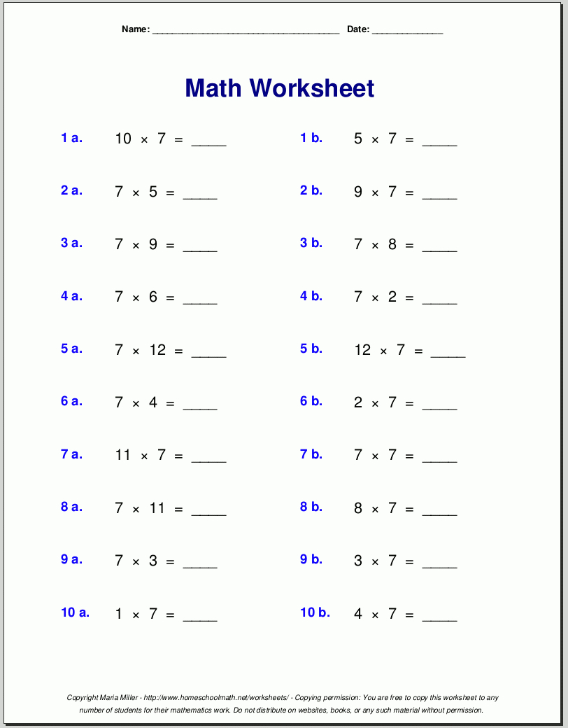 Free Math Worksheets | Free Printable 7Th Grade Math Worksheets