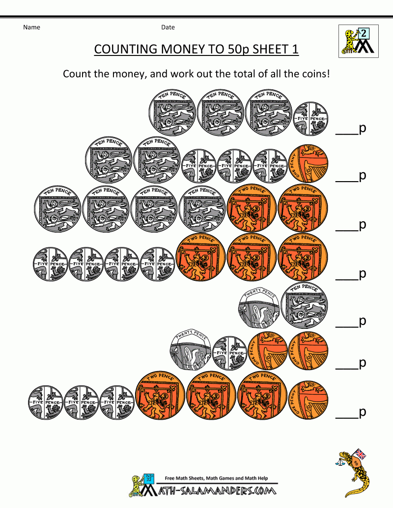 Free Money Worksheets Uk Coins | Printable Maths Worksheets Uk