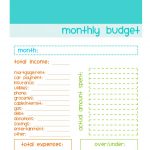 Free Monthly Budgeting Worksheet | .anize My Life | Simple Budget Worksheet Printable