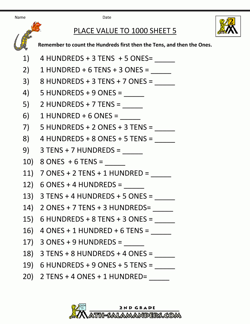 Free Place Value Worksheets To 1000 5 | School Time!!! | Place Value | Free Printable Worksheets On Place Value For Fifth Grade
