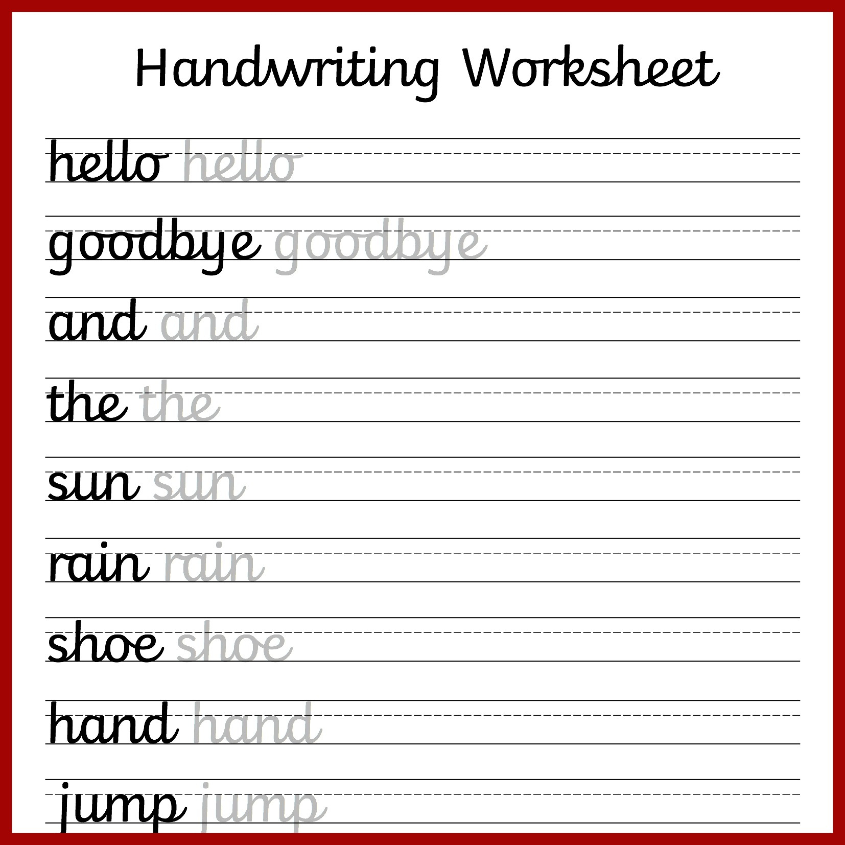 Free Preschool Writing Worksheets – With Kindergarten Handwriting | Preschool Writing Worksheets Free Printable