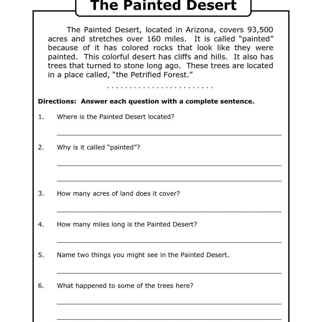 Free Printable 7Th Grade Reading Comprehension Worksheets Grade 3 | Year 3 Literacy Worksheets Printable