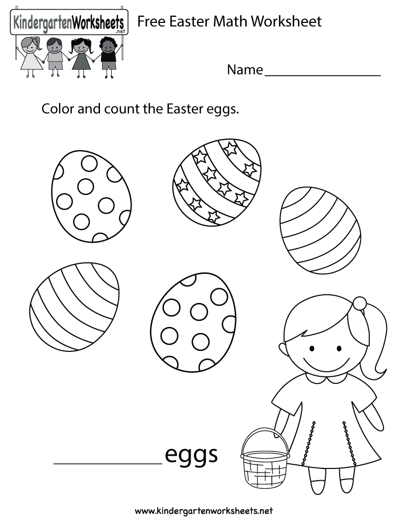 Free Printable Easter Math Worksheet For Kindergarten | Free Printable Easter Worksheets For Preschoolers