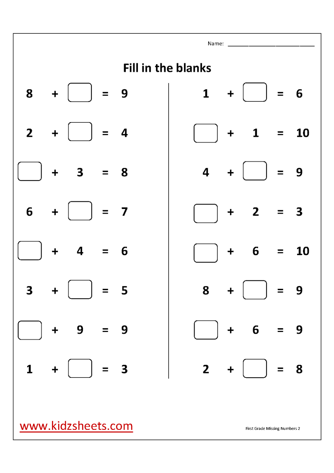 Free Printable First Grade Worksheets, Free Worksheets, Kids Maths | Printable Math Worksheets For Grade 1