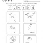 Free Printable Free Phonics Worksheet For Kindergarten | Kindergarten Worksheets Free Printables Phonics