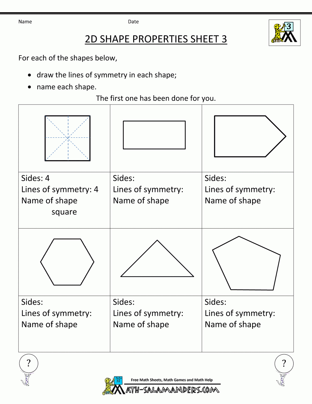 Free Printable Geometry Worksheets 3Rd Grade | Polygon Shapes Printable Worksheets