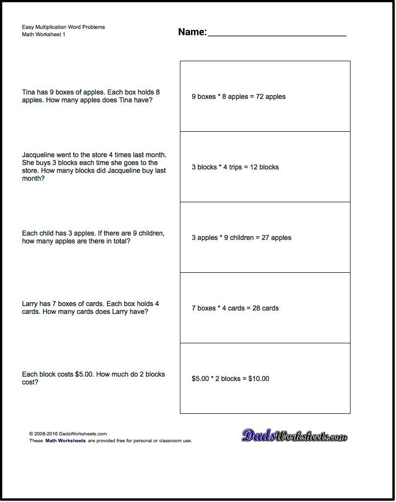  3Rd Grade Multiplication Word Problems Worksheets Printable Printable Worksheets 