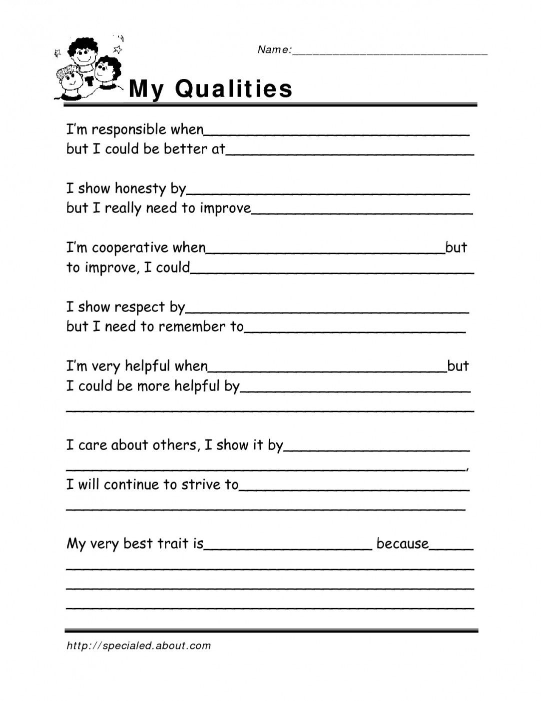 Free Printable Daily Living Skills Worksheets For Adults