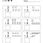 Free Printable Math Addition Worksheet For Kindergarten | Printable Math Addition Worksheets For Kindergarten