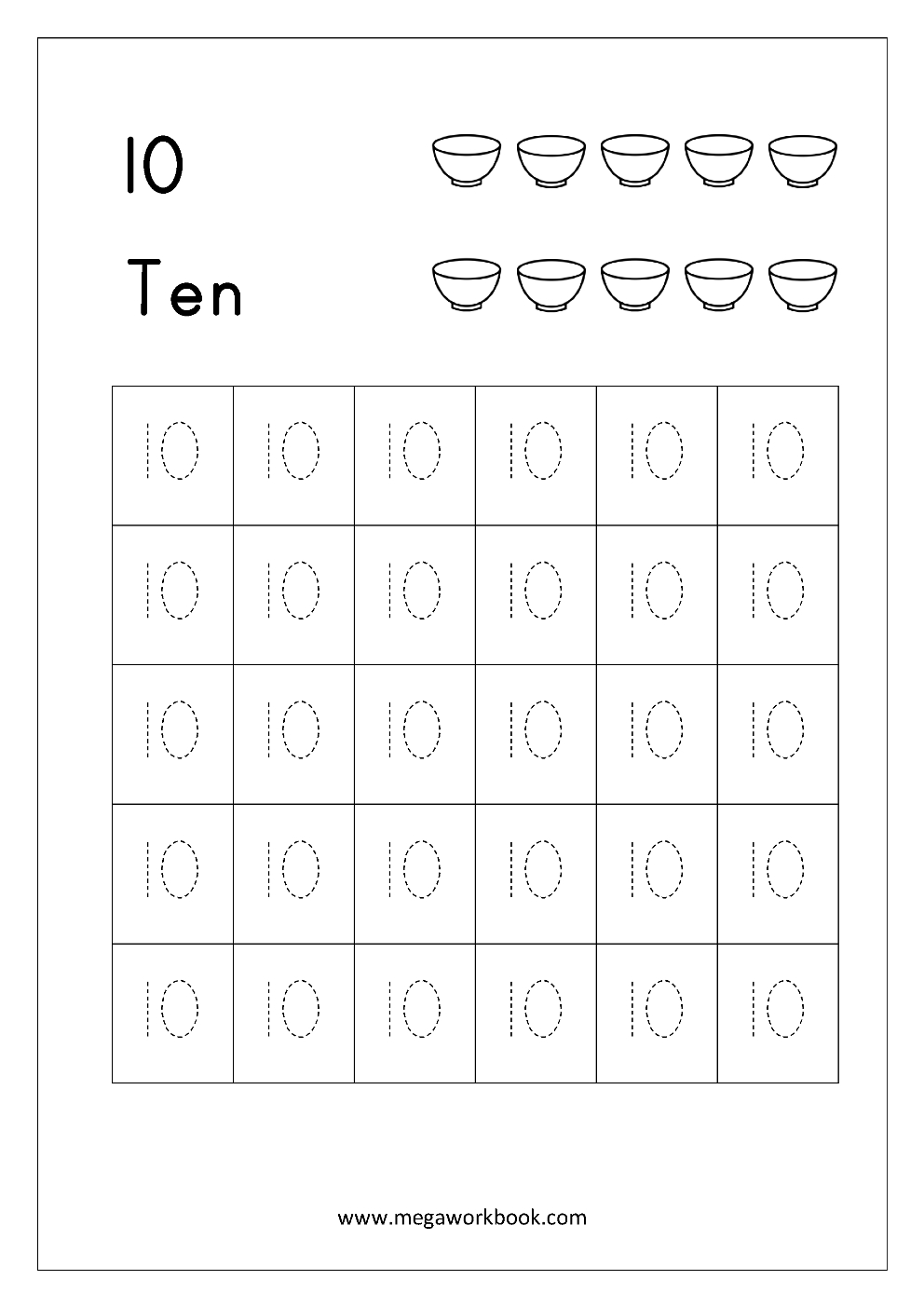 Free Printable Number Tracing And Writing (1-10) Worksheets - Number | Free Printable Number Worksheets