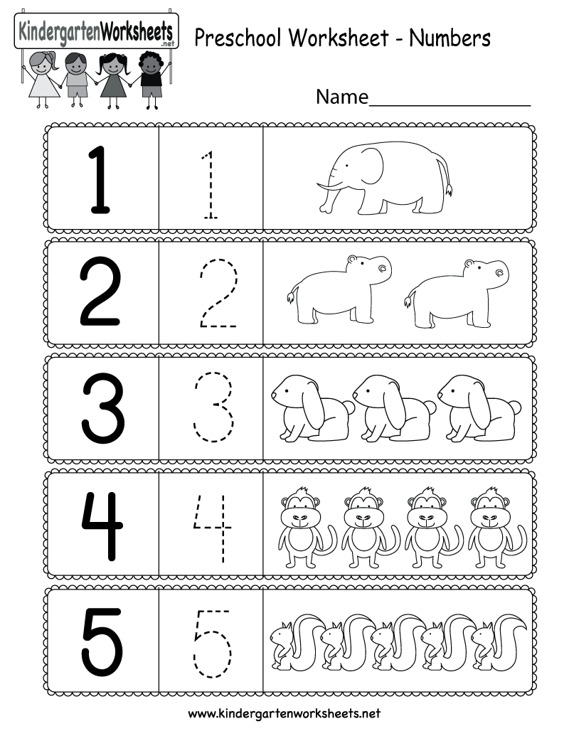 Free Printable Preschool Worksheet Using Numbers For Kindergarten | Free Printable Preschool Worksheets