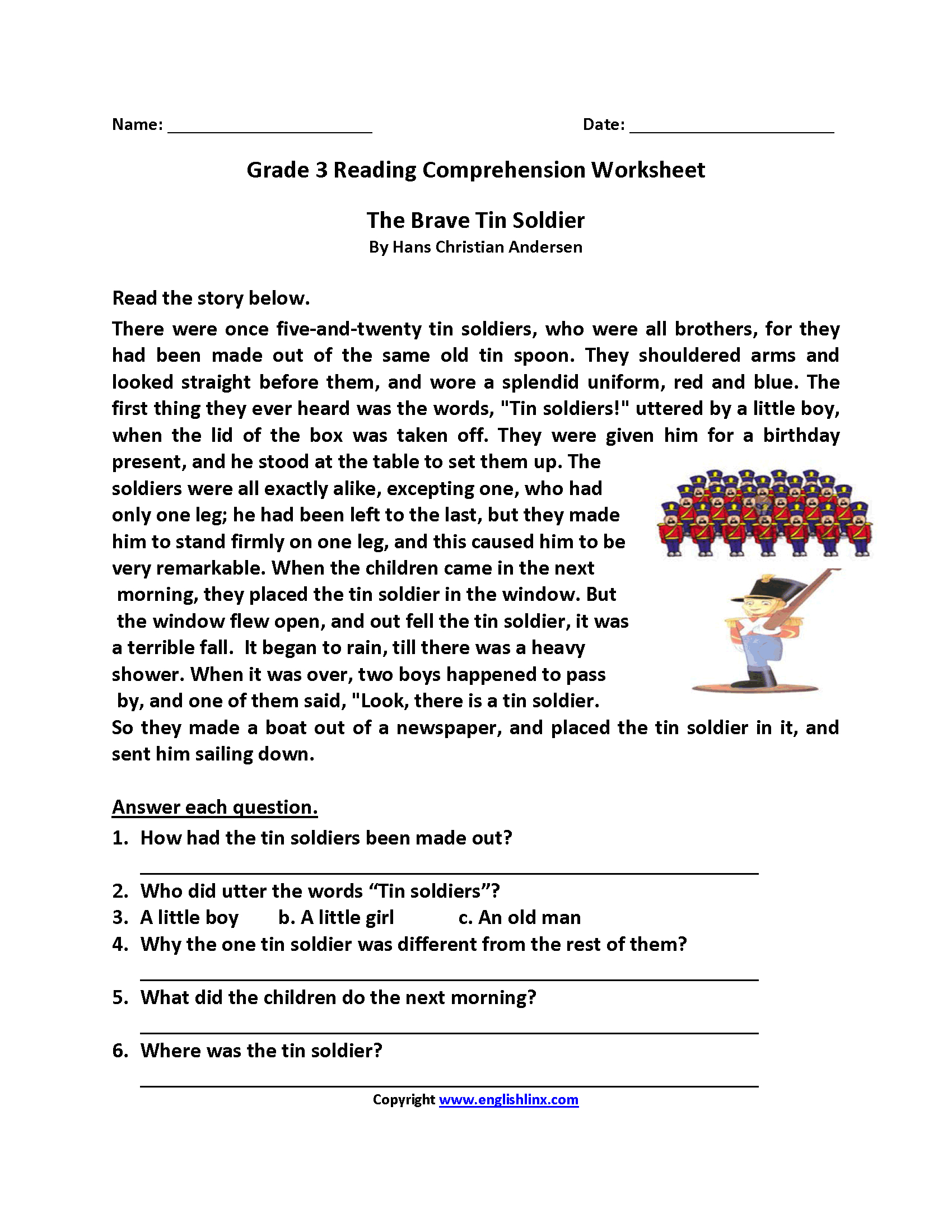Free Printable Reading Comprehension Worksheets 3Rd Grade For Free | Free Printable Reading Comprehension Worksheets For 3Rd Grade