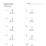 Free Printable Simple Addition Worksheet | Simple Addition Worksheets Printable
