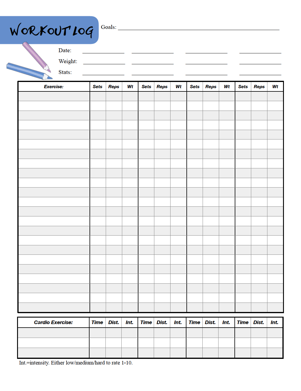 Free Printable Fitness Worksheets Printable Worksheets