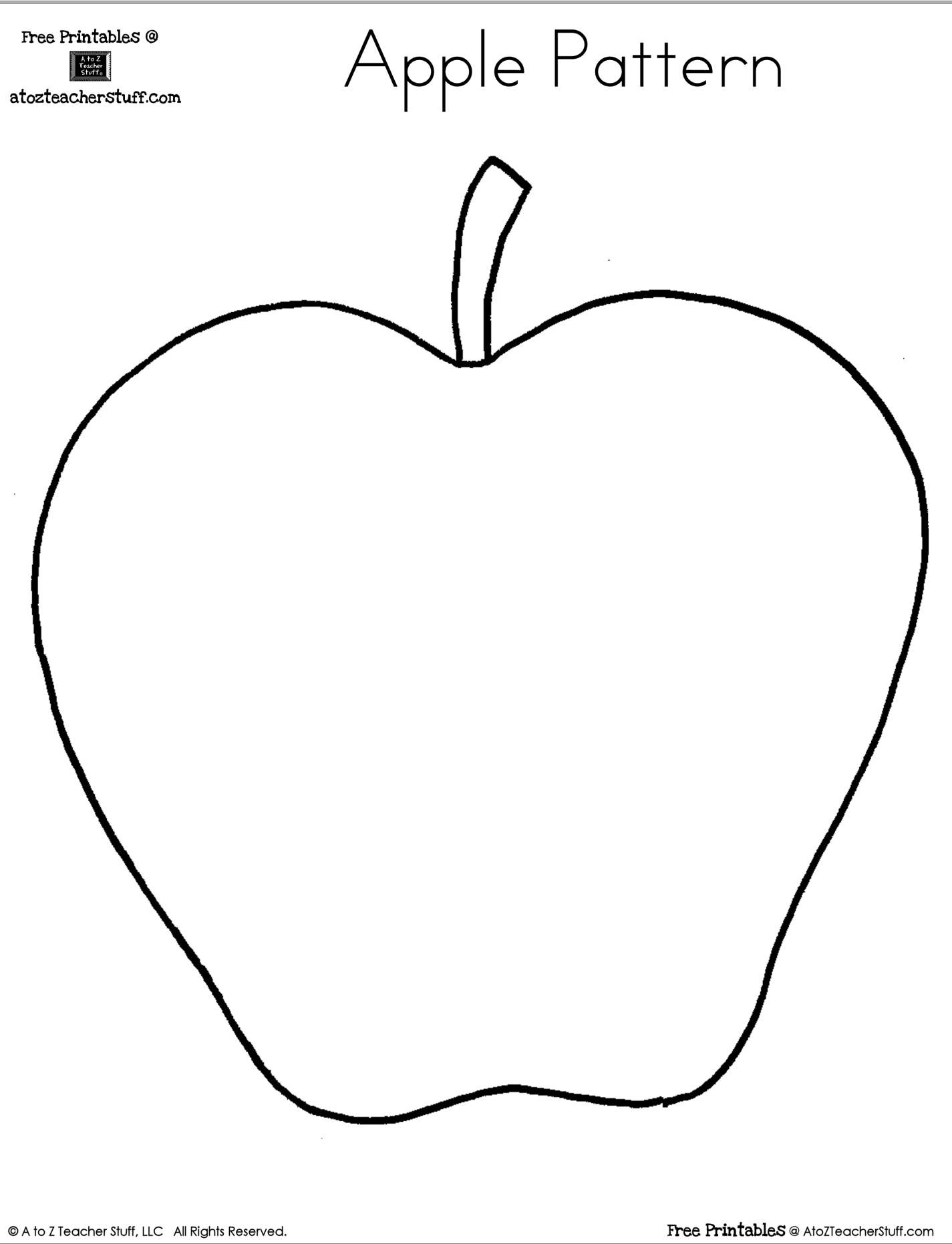 Apple Outline Printable Teacher Worksheet Activities For Kids A For