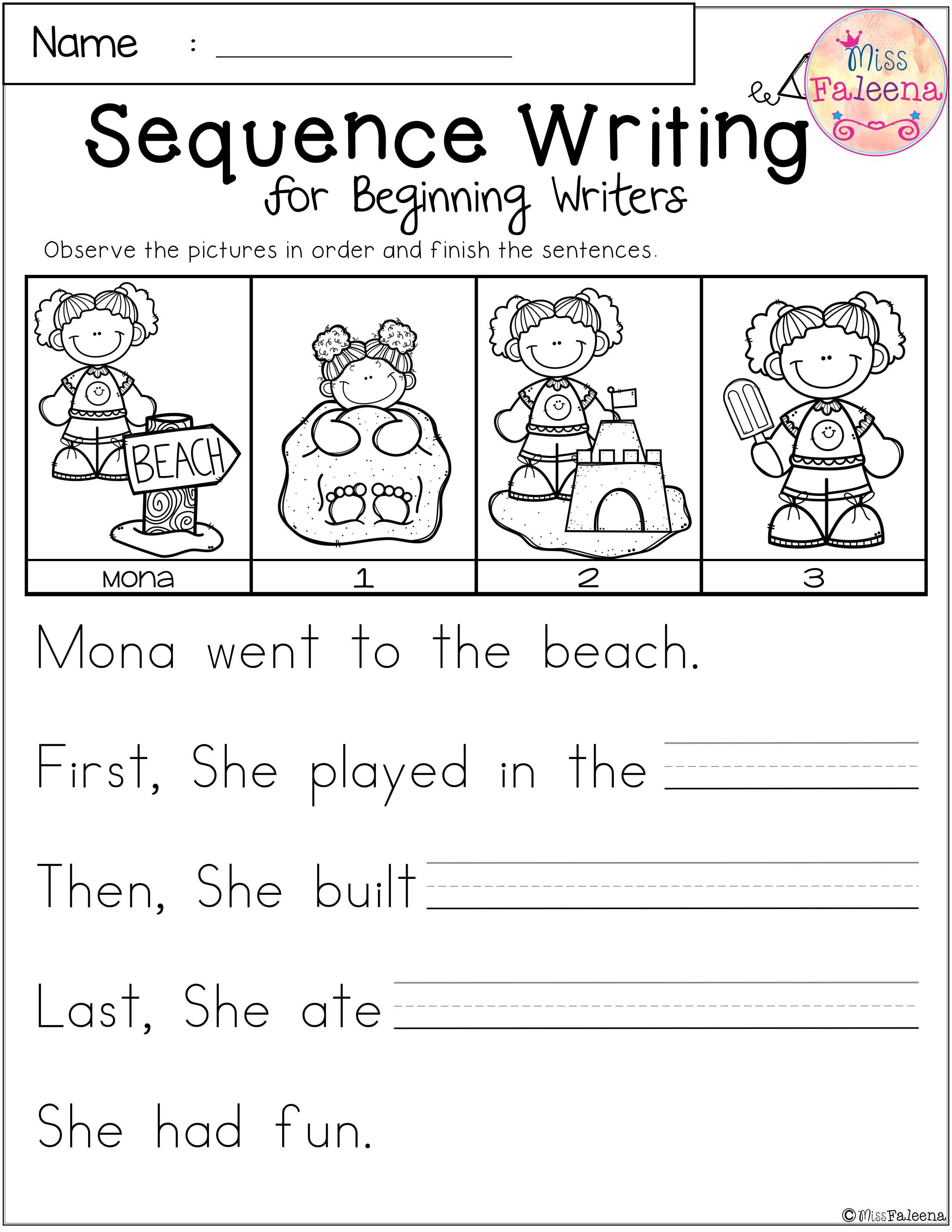 Free Sequence Writing For Beginning Writers | Dear Teachers | Free Printable Sequencing Worksheets For 1St Grade