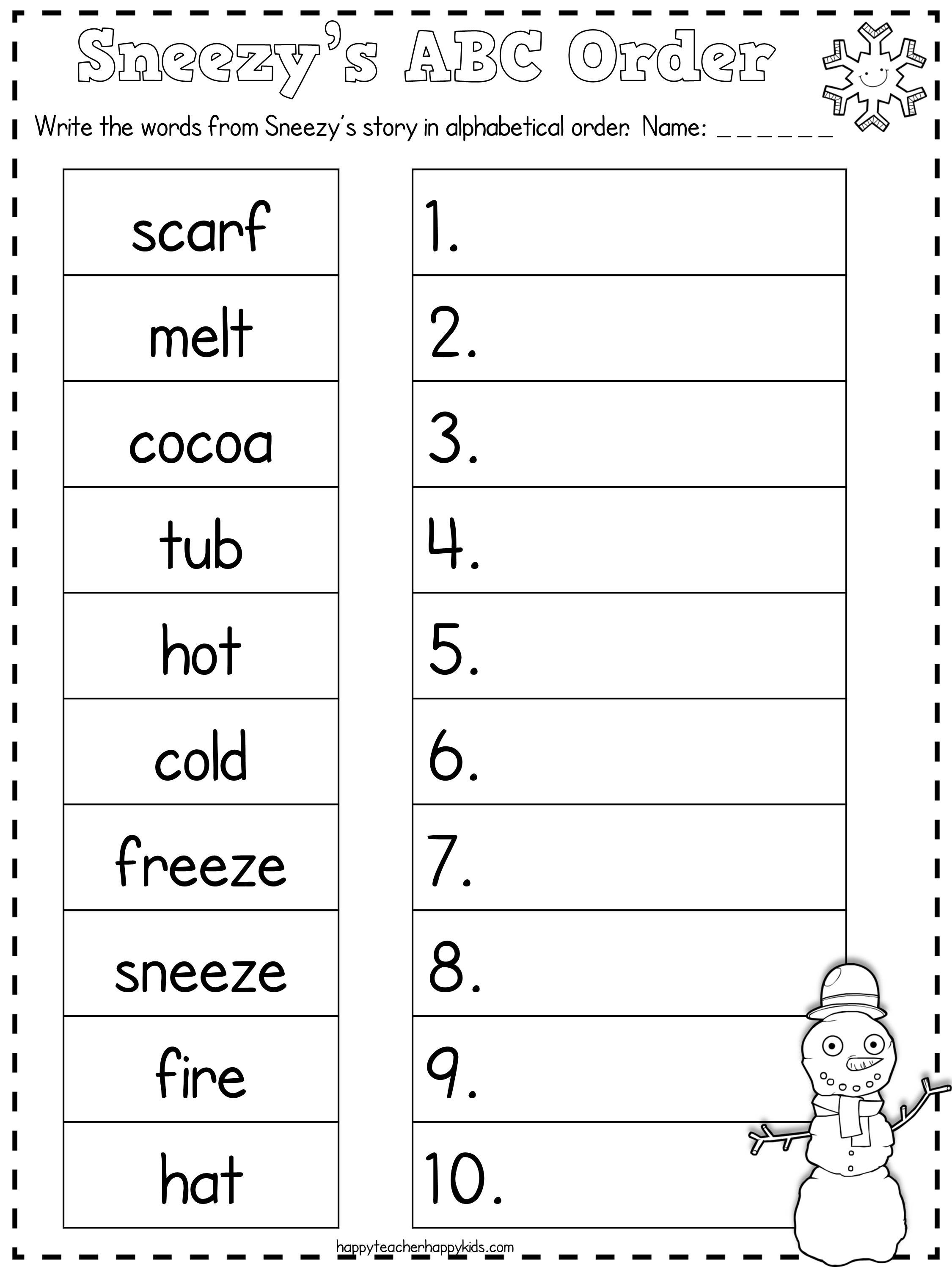 Christmas Abc Order Worksheets: Cut And Paste! - Mamas ...