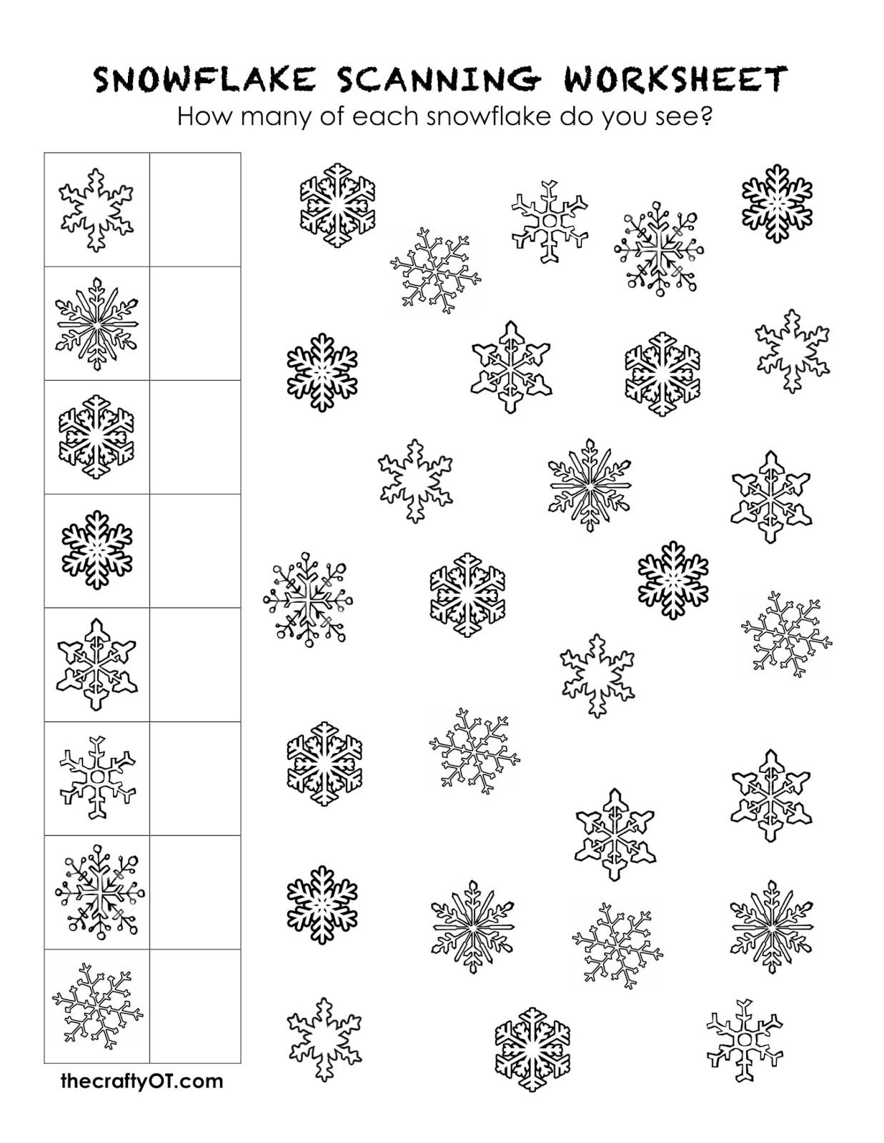 Free Winter Worksheets | Occupational Therapy | Occupational Therapy | Printable Visual Scanning Worksheets For Adults