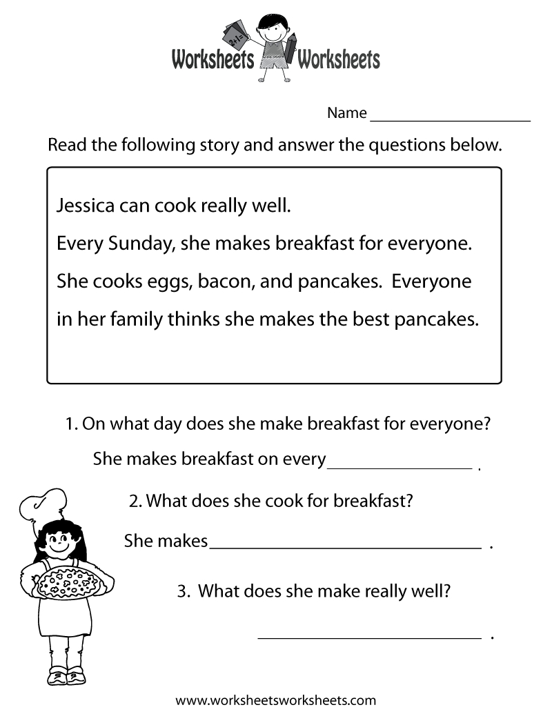 Freeeducation/worksheets For Second Grade |  Comprehension | Free Printable Reading Worksheets For 1St Grade