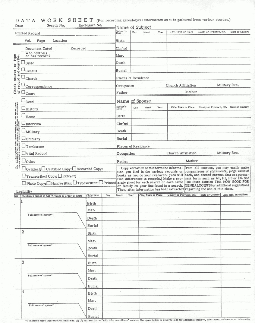 Genealogy Chart Templates Excel – Papillon-Northwan | Free Printable Genealogy Worksheets