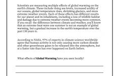 Climate Change Printable Worksheets