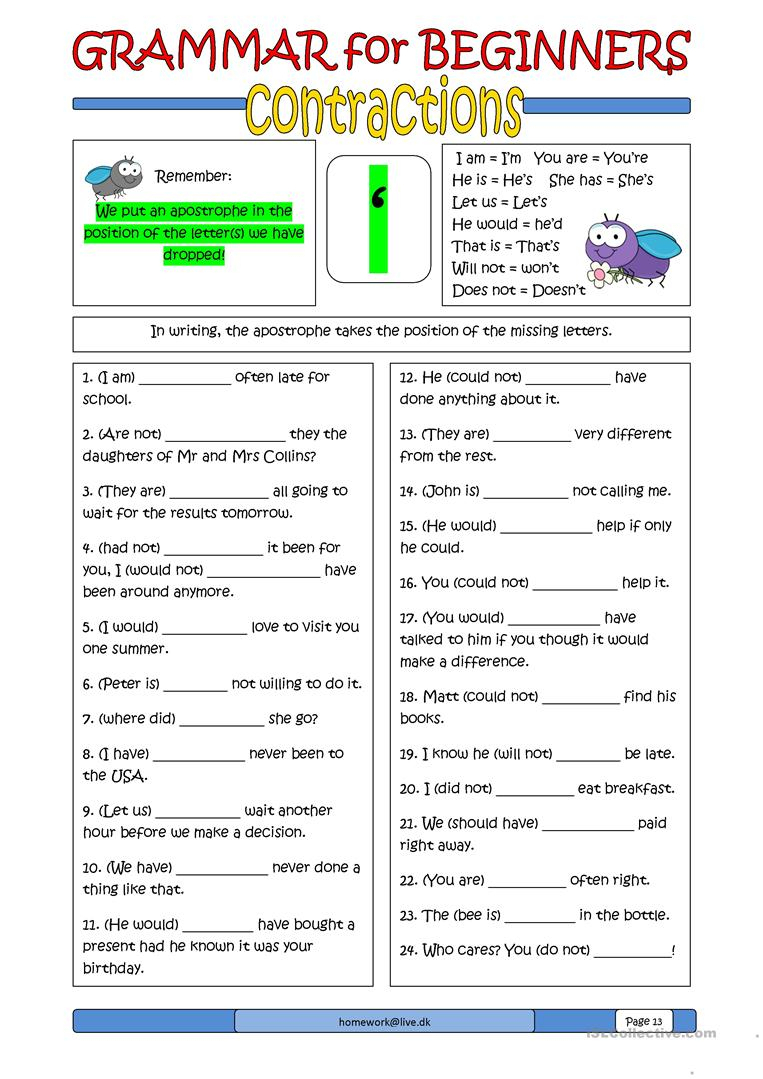 English Grammar Free Printable Worksheets - Templates Printable Download