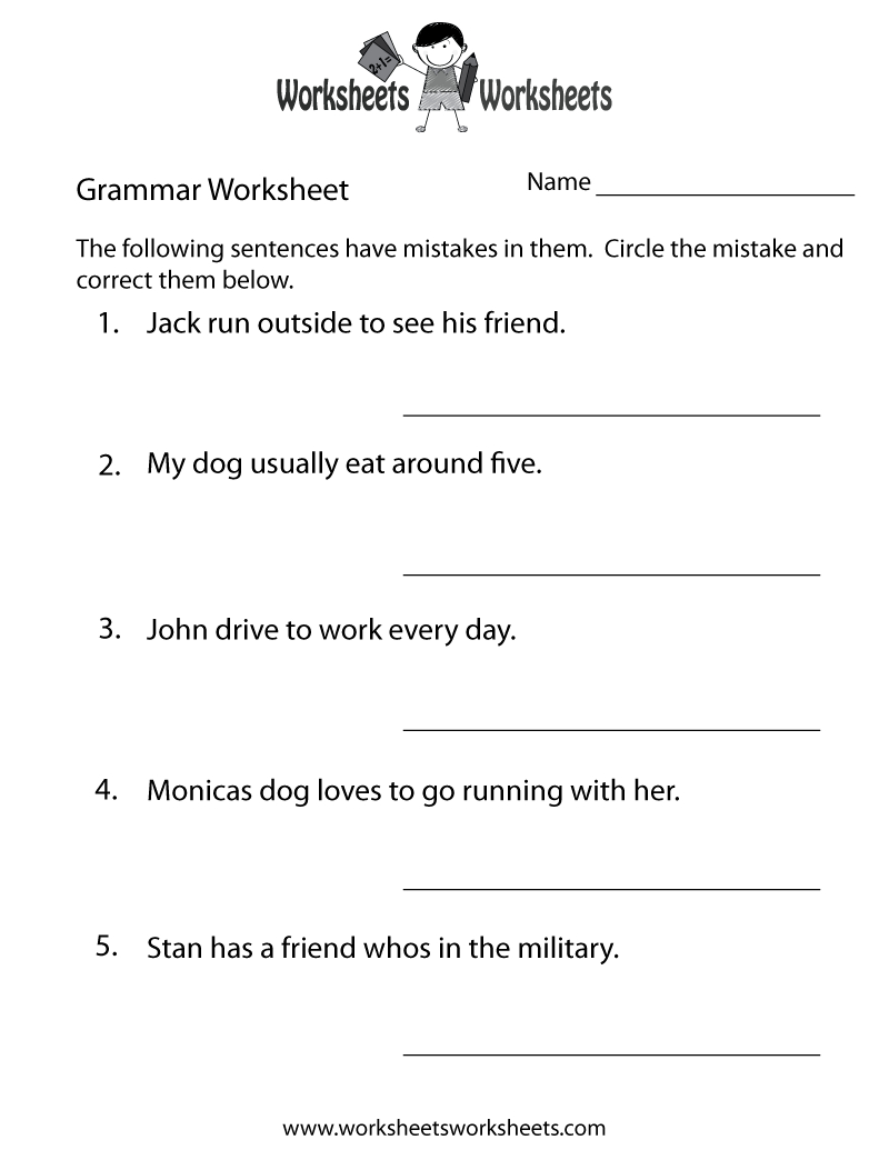 Printable Grammar Worksheets For Middle School Printable Worksheets