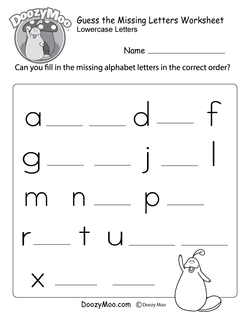 Guess The Missing Letters Worksheet (Free Printable) - Doozy Moo | Free Printable Letter Worksheets