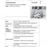 Guided Writing   Writing A Biography ( Helen Keller) Worksheet | Printable Biography Worksheets