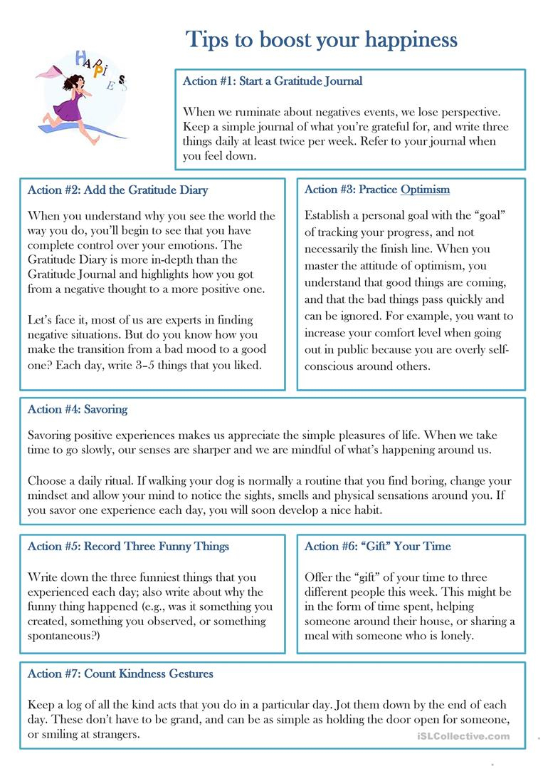 Happiness Worksheet - Free Esl Printable Worksheets Madeteachers | Happiness Printable Worksheets