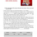 High School Musical Review Worksheet   Free Esl Printable Worksheets | Printable English Worksheets For Middle School