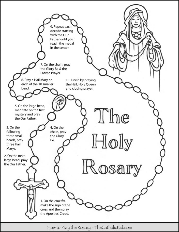 How To Pray The Rosary Coloring Page For Kids Thecatholickid Free 