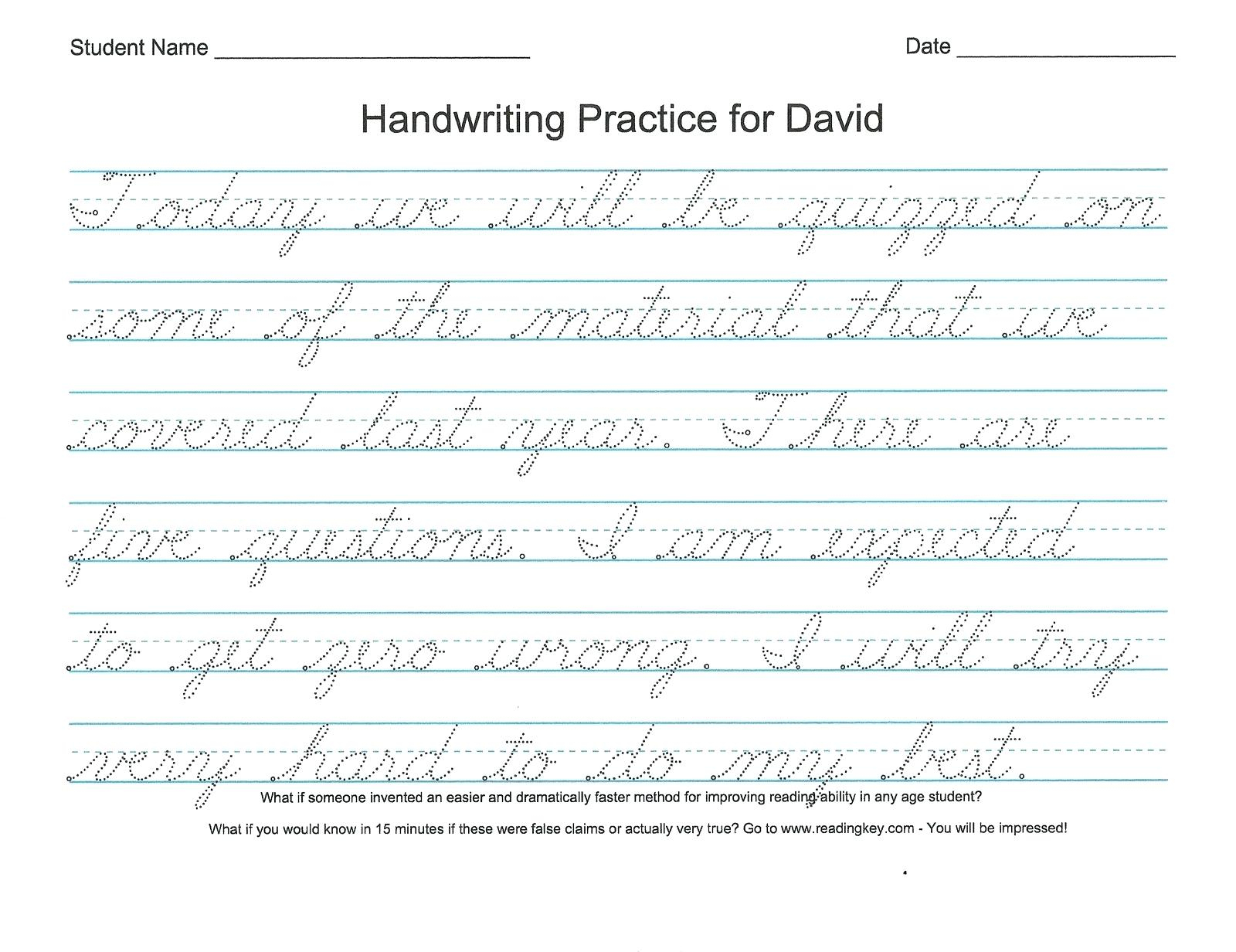 Improve Handwriting Worksheets – Shoppingfoorme.club | A To Z Teacher Stuff Tools Printable Handwriting Worksheet Generator