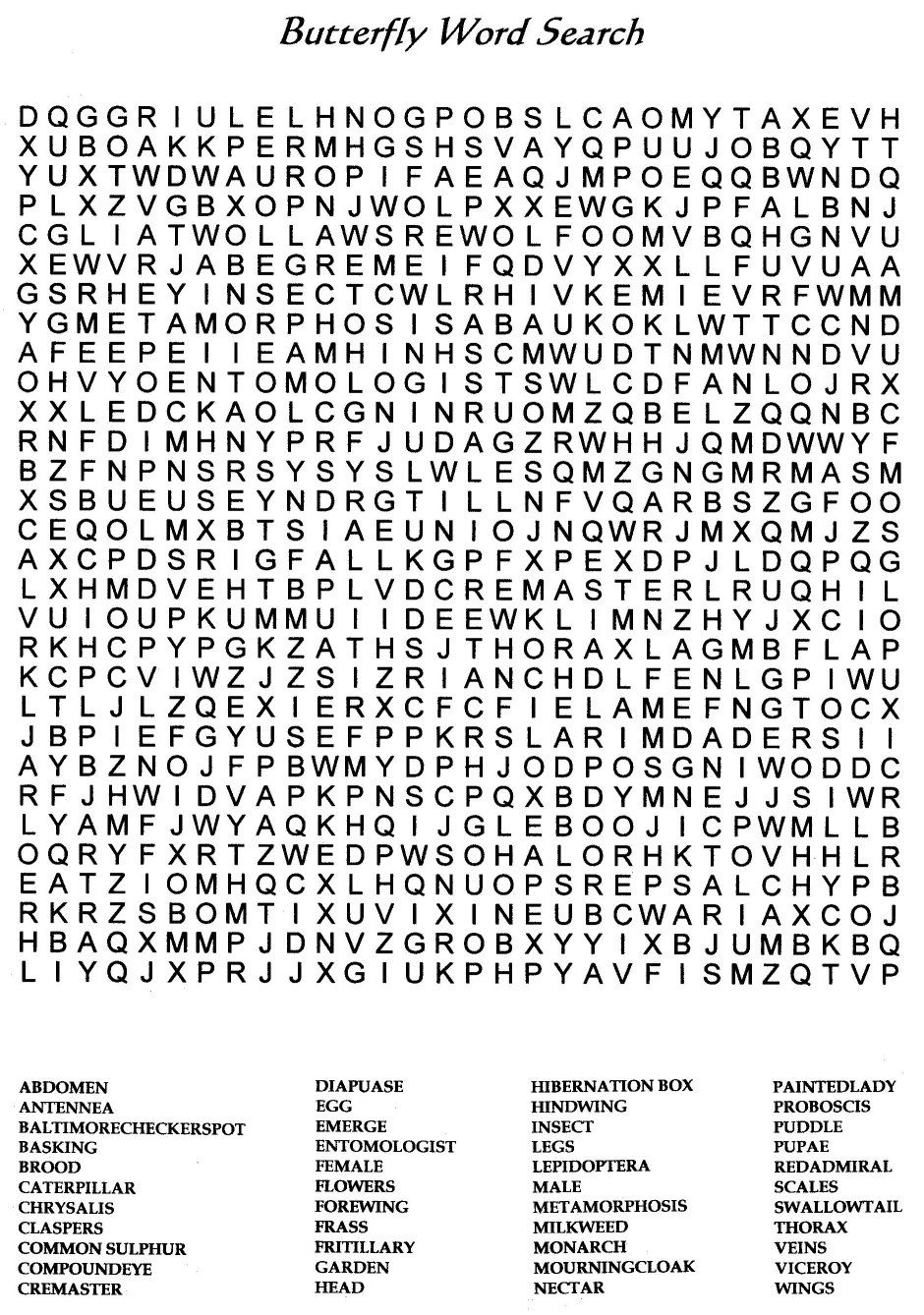 In My Early Teens I Used To Create My Own Find-A-Word Puzzles | Butterfly Word Search Printable Worksheets