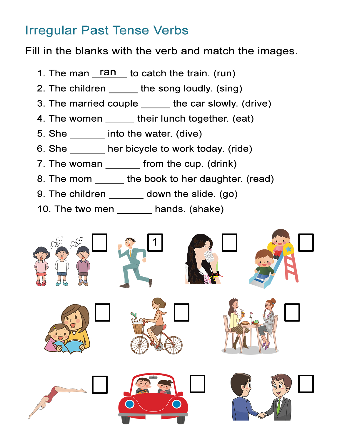 Irregular Past Tense Verbs Worksheet - All Esl | Free Printable Verb Worksheets For Kindergarten