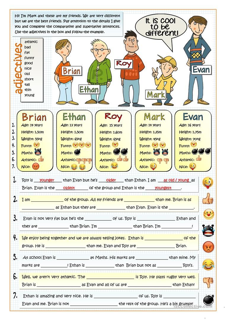 Adjectives That Compare Worksheet