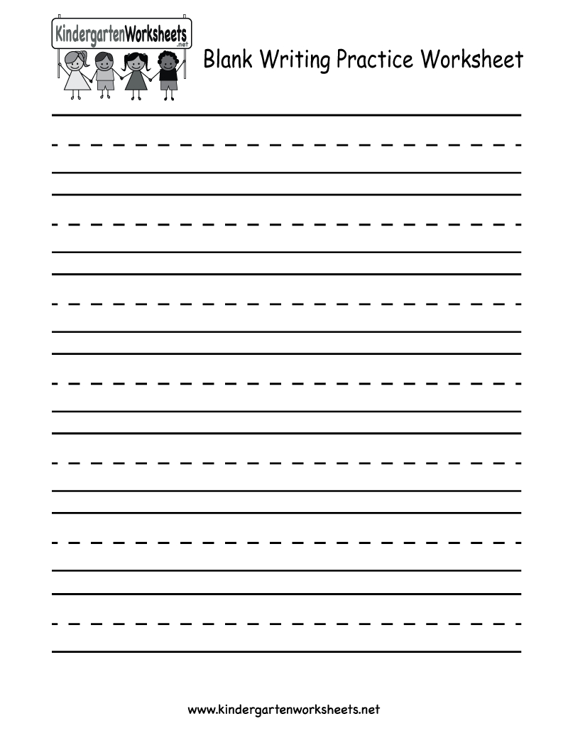 Kindergarten Blank Writing Practice Worksheet Printable | Writing | Free Printable Writing Worksheets For Kindergarten