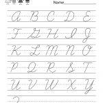 Kindergarten Cursive Handwriting Worksheet Printable | Language Arts | Cursive Writing Worksheets Printable Capital Letters