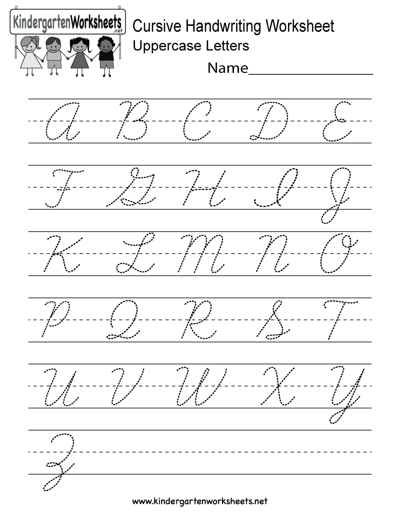 Kindergarten Cursive Handwriting Worksheet Printable | Language Arts | Printable Alphabet Handwriting Worksheets