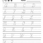 Kindergarten Cursive Handwriting Worksheet Printable | School And | Printable Alphabet Handwriting Worksheets