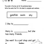 Kindergarten English Worksheets – With Sight Words Also Preschool | English Worksheets Printables