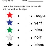 Kindergarten French Colors Worksheet Printable   Could Also Punch | Printable French Worksheets Days Of The Week