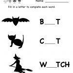 Kindergarten Halloween Missing Letter Worksheet Printable | Preschool Halloween Worksheets Printables