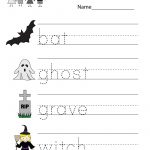 Kindergarten Halloween Spelling Worksheet Printable | Free Halloween | Free Printable Halloween Worksheets